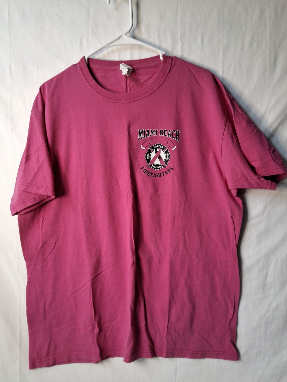 Source Unknown Pink Miami Beach Firefighters Short Sleeve Tee